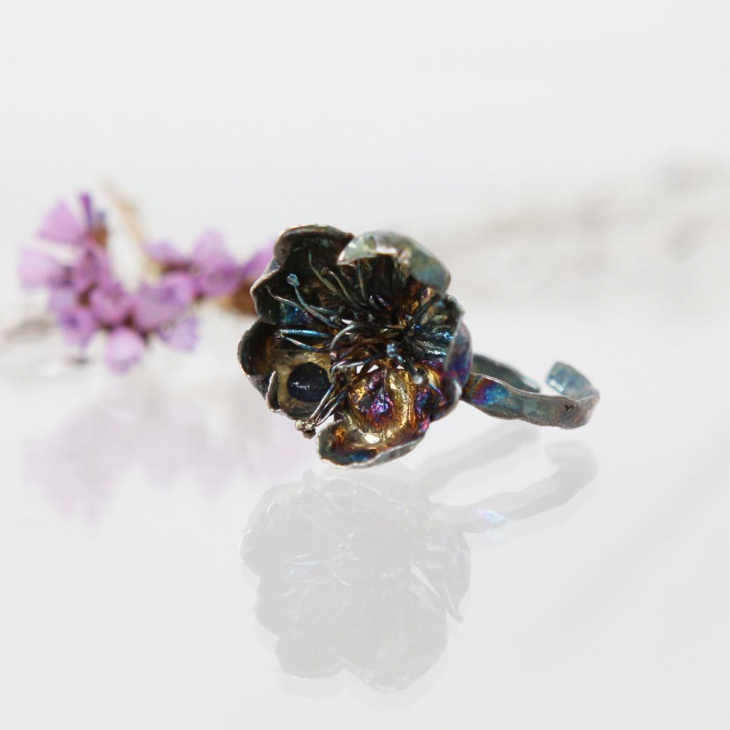 Кольцо в серебре Fleur de Magique, Абрикос, фото 1