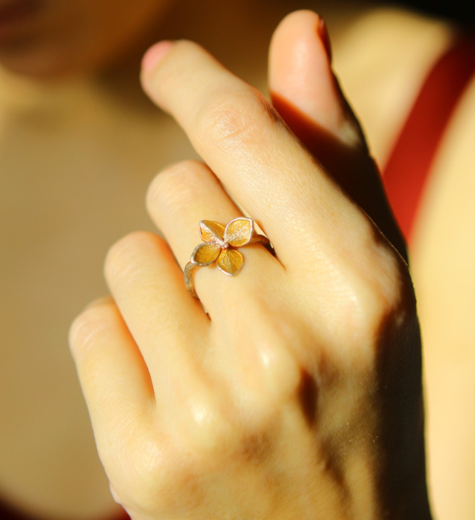 Ring in silver, Hydrangea , фото 2