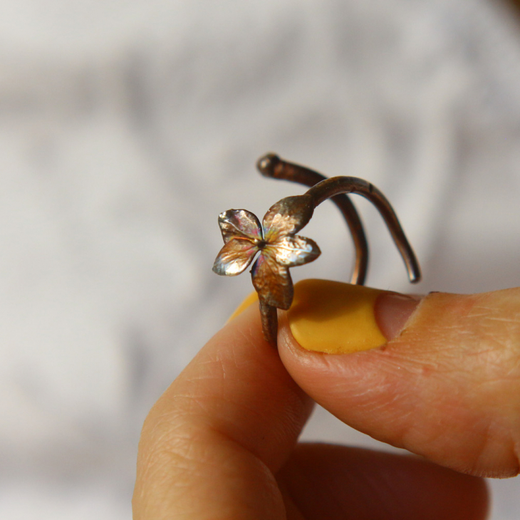 Rings in silver, Hydrangea , фото 3