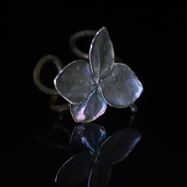 Cuff in silver, Hydrangea , фото 3
