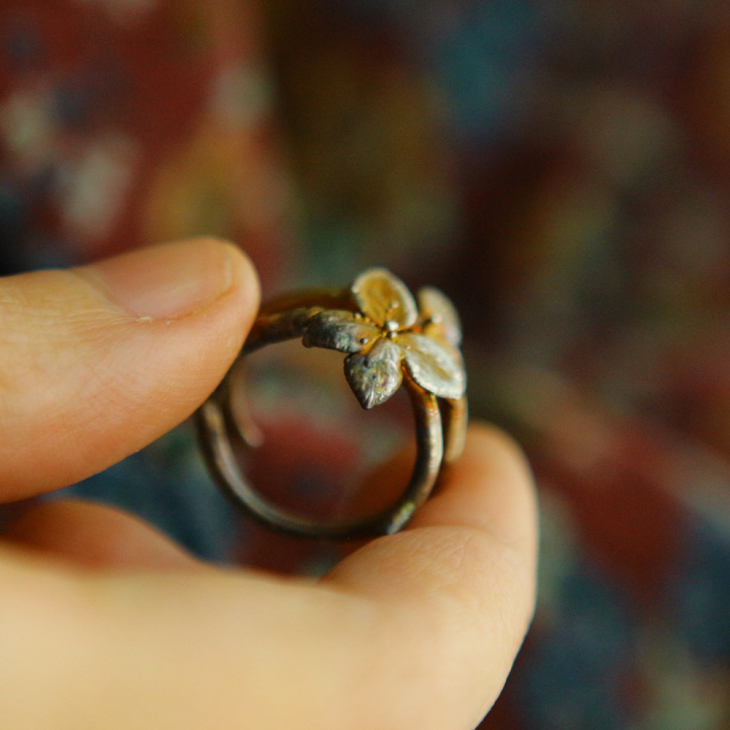 Ring in silver, Hydrangea , фото 2