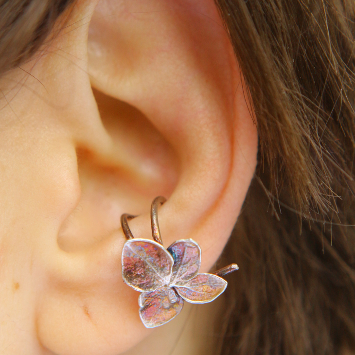 Cuff in silver, Hydrangea, фото 1