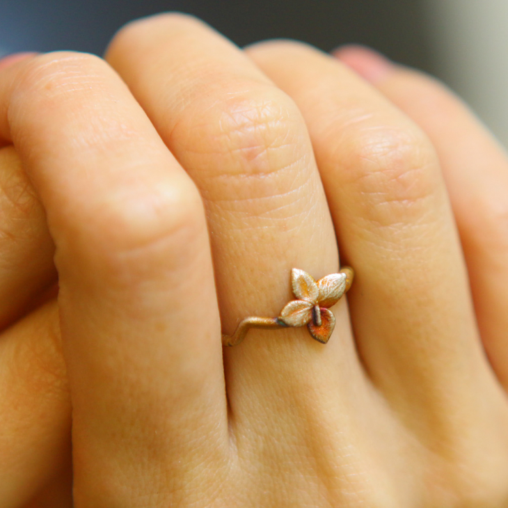 Ring in silver, Hydrangea , фото 1