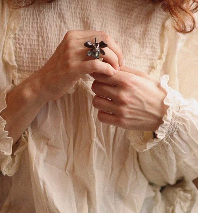 Кольцо в серебре Fleur de Magique, Орхидея, фото 2