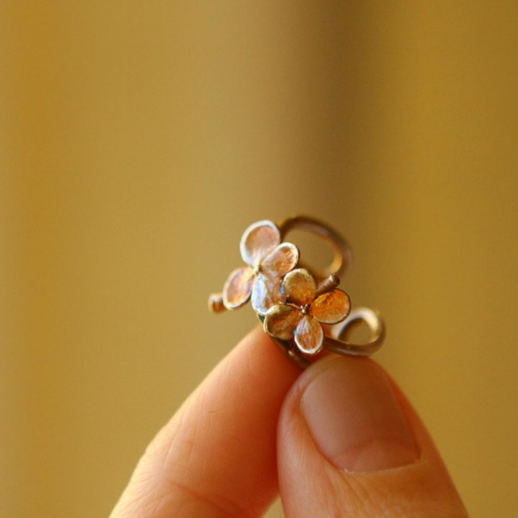 Cuff in silver, Hydrangea, фото 2