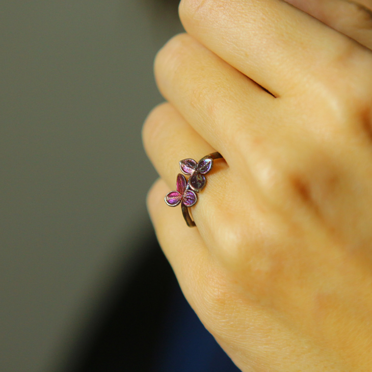 Ring in silver, Hydrangea , фото 3