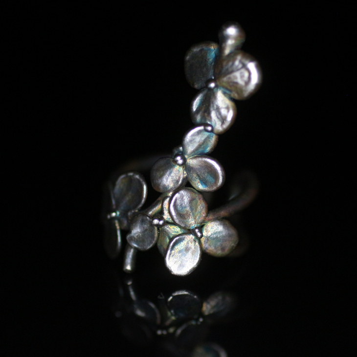 Cuff in silver, Hydrangea, фото 3