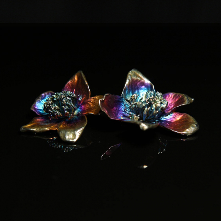 Серьги в серебре Fleur de Magique, Калюжница, фото 2