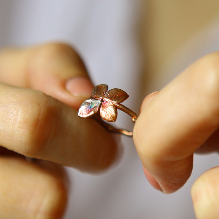 Ring in silver, Hydrangea , фото 3