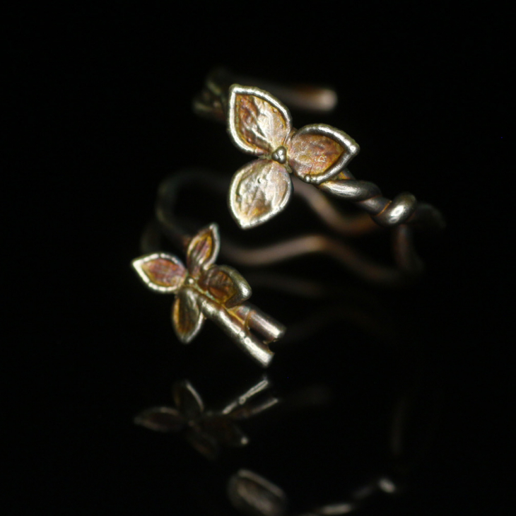 Rings in silver, Hydrangea , фото 1