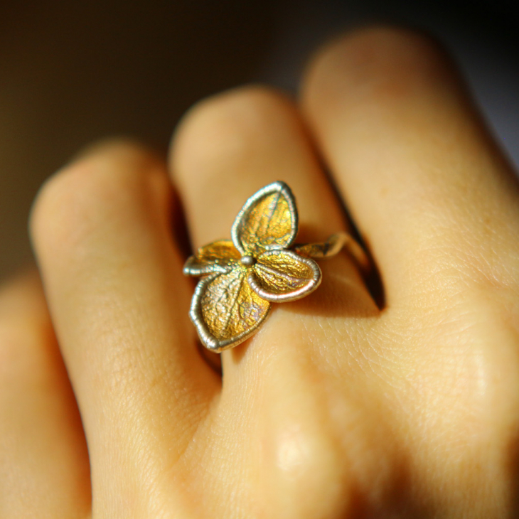 Ring in silver, Hydrangea , фото 2