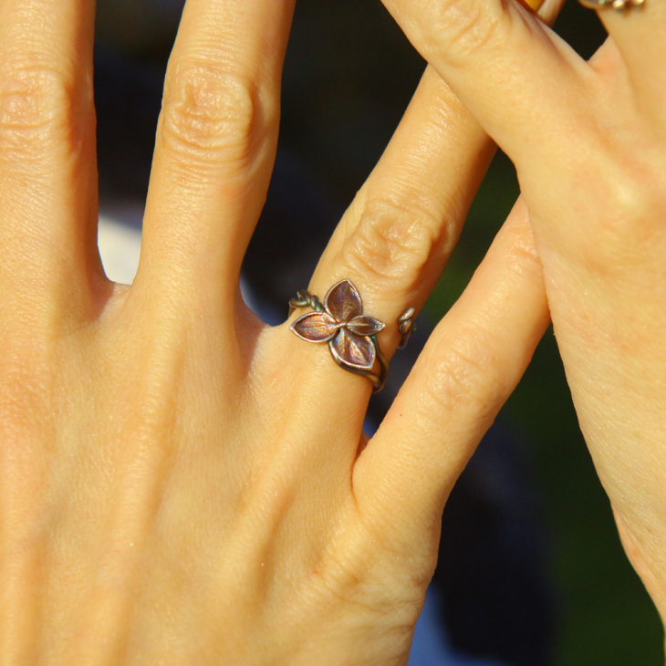 Rings in silver, Hydrangea , фото 2