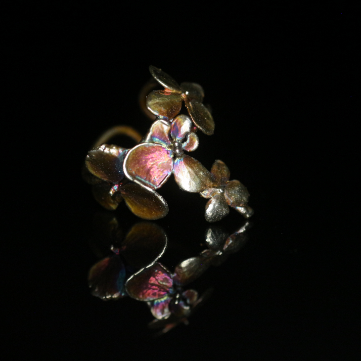 Cuff in silver, Hydrangea, фото 4