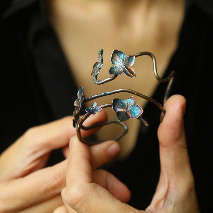 Браслет в серебре Fleur de Magique, Гортензия , фото 3