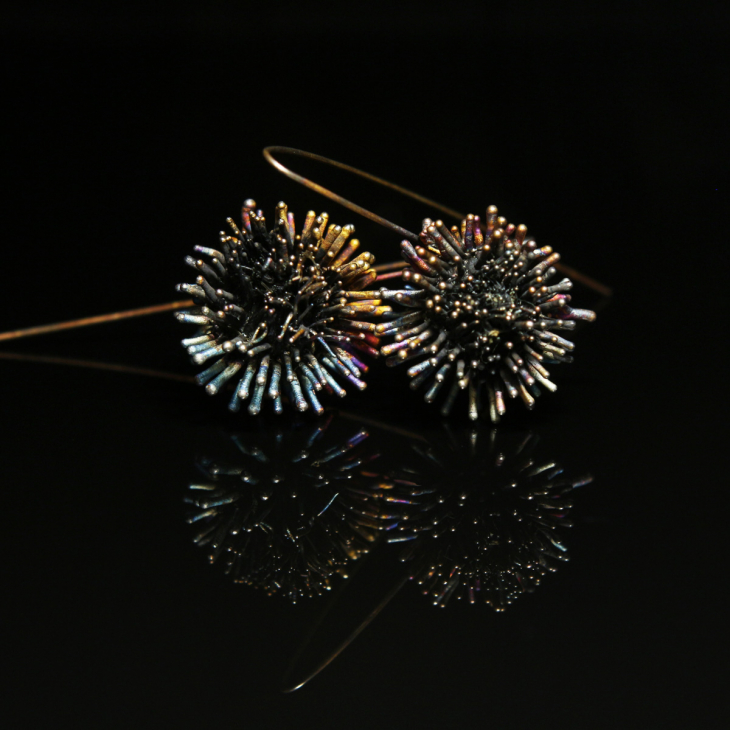 Серьги в серебре Space Flower, Чертополох, фото 2