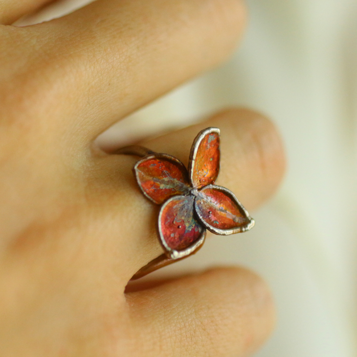 Ring in silver, Hydrangea , фото 1