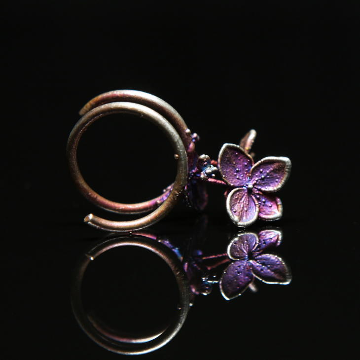 Кольцо в серебре Fleur de Magique, Гортензия, фото 2