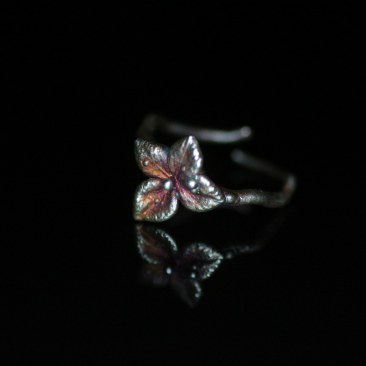 Ring in silver, Hydrangea , фото 4