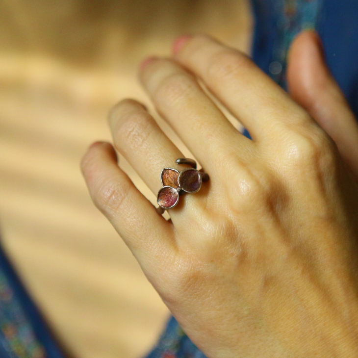 Ring in silver, Hydrangea , фото 1