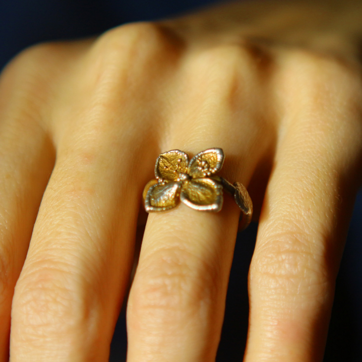 Ring in silver, Hydrangea , фото 1