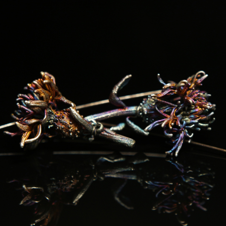 Серьги в серебре Fleur de Magique, Васильки, фото 2