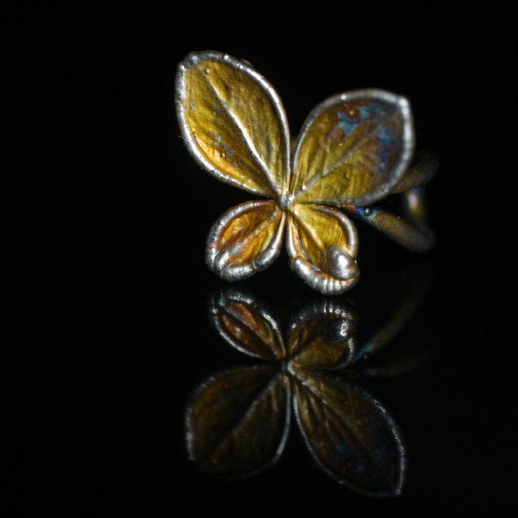 Cuff in silver, Hydrangea, фото 3