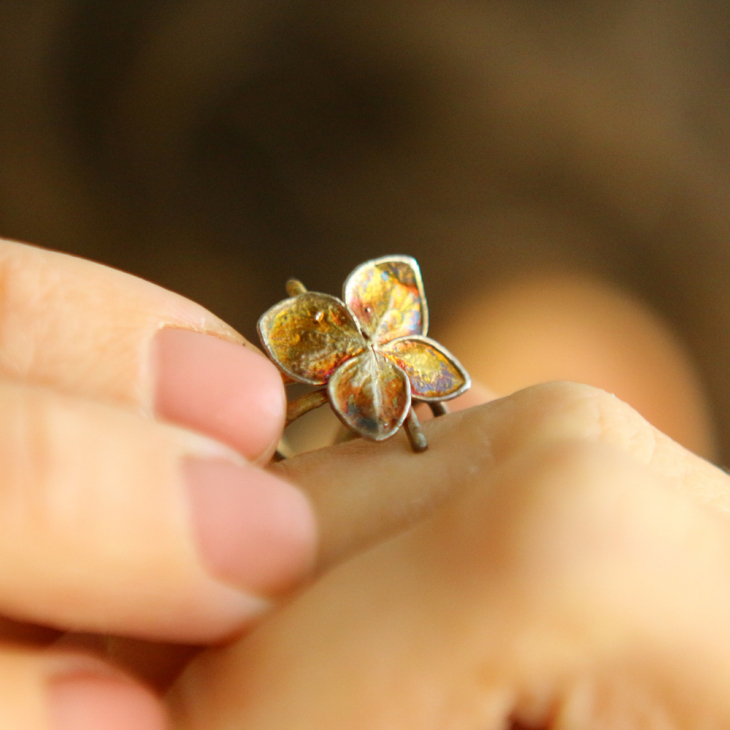 Cuff in silver, Hydrangea, фото 2