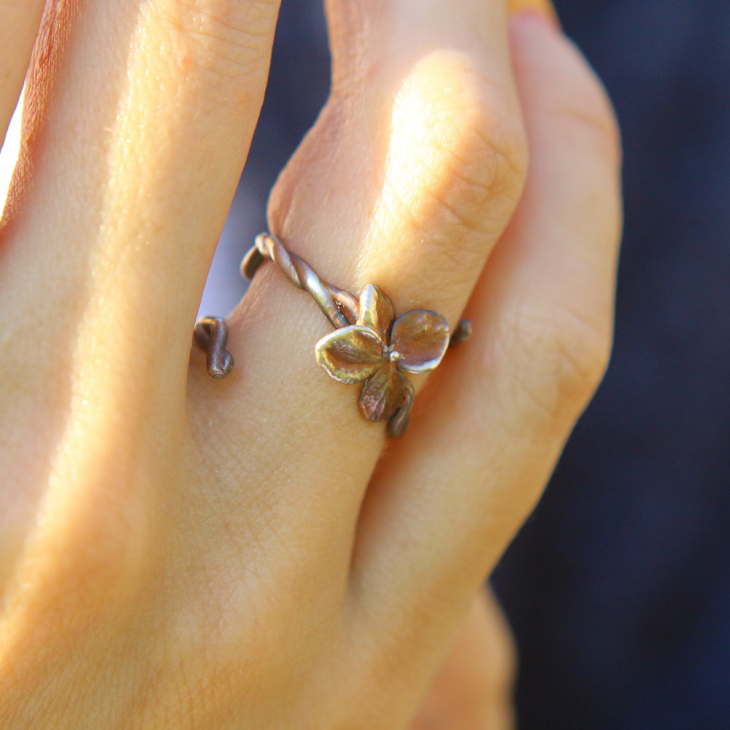 Rings in silver, Hydrangea , фото 3
