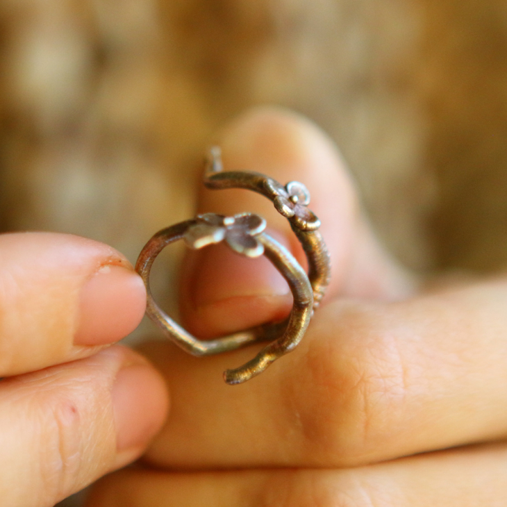 Ring in silver, Hydrangea , фото 3