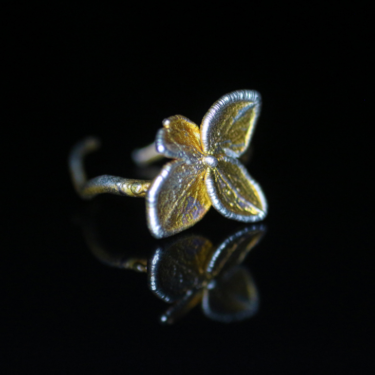 Ring in silver, Hydrangea , фото 4