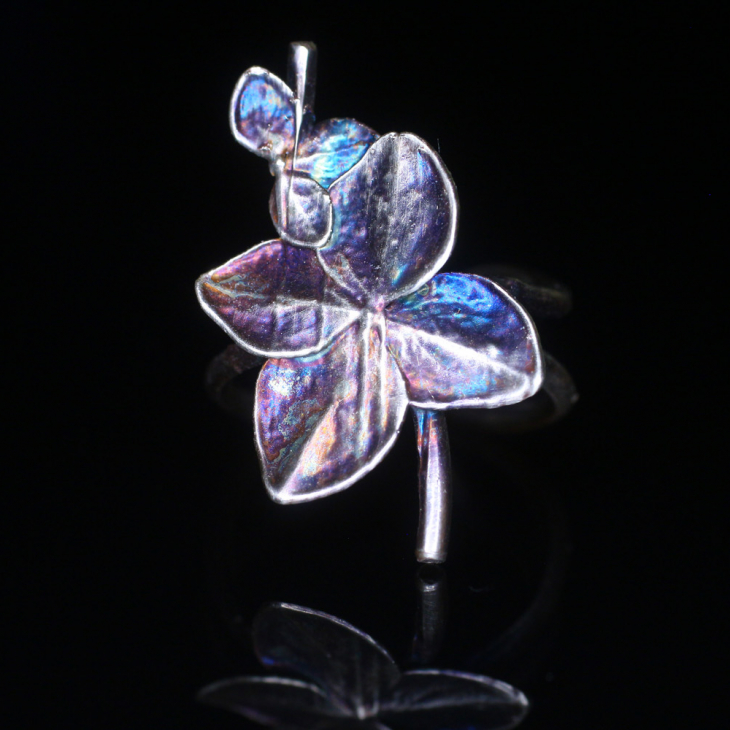 Cuff in silver, Hydrangea , фото 3