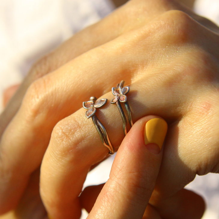 Rings in silver, Hydrangea , фото 3