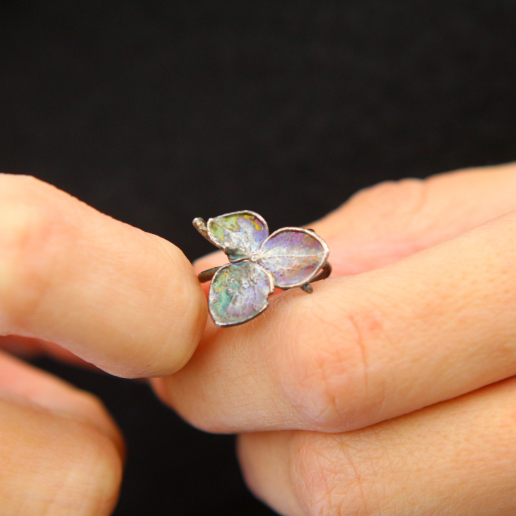 Cuff in silver, Hydrangea, фото 2