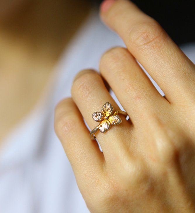 Ring in silver, Hydrangea , фото 2