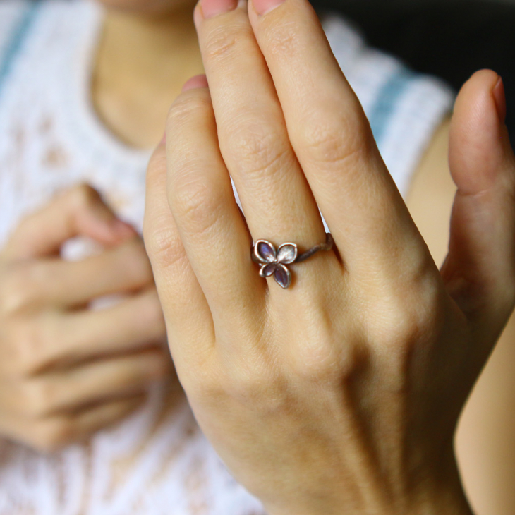 Ring in silver, Hydrangea , фото 1