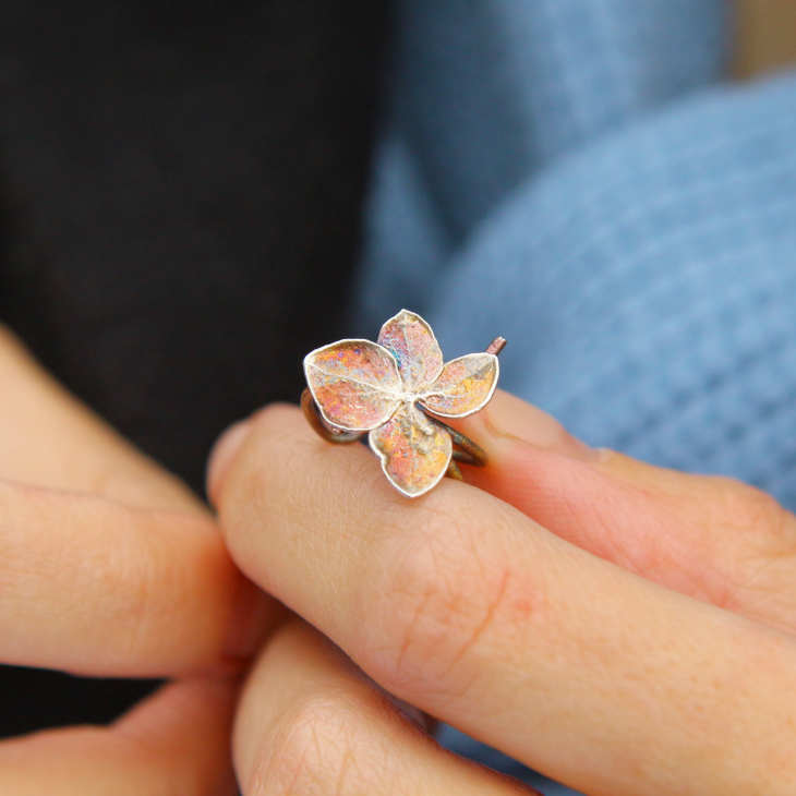 Cuff in silver, Hydrangea, фото 2