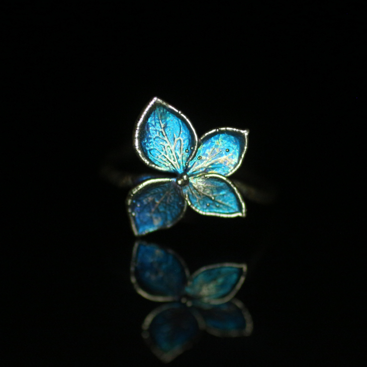 Ring in silver, Hydrangea , фото 4