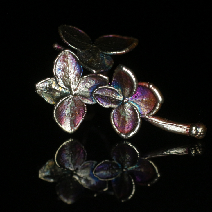Cuff in silver, Hydrangea, фото 5