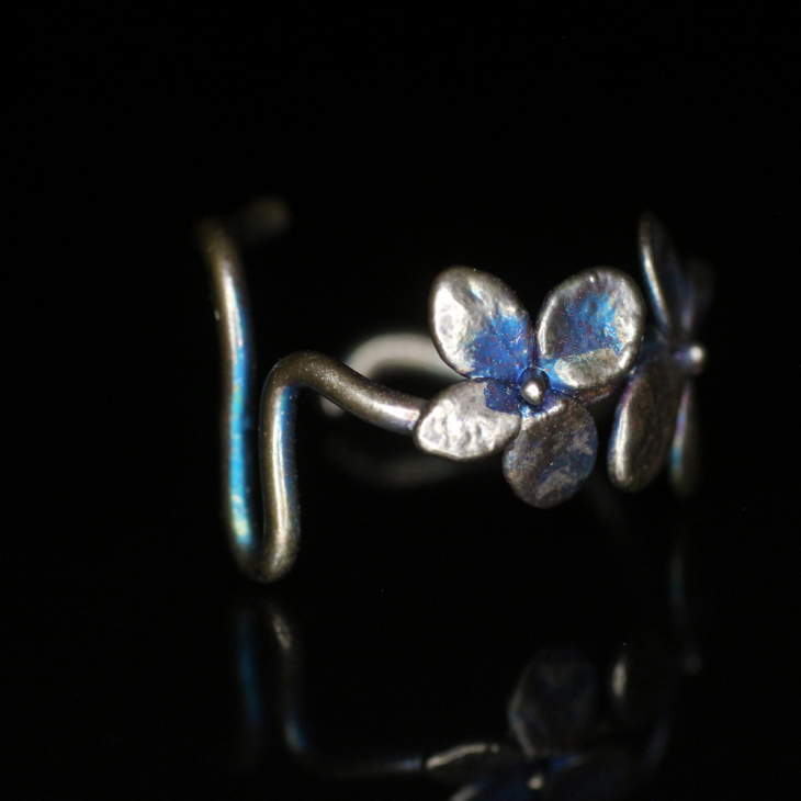 Ring in silver, Hydrangea , фото 3