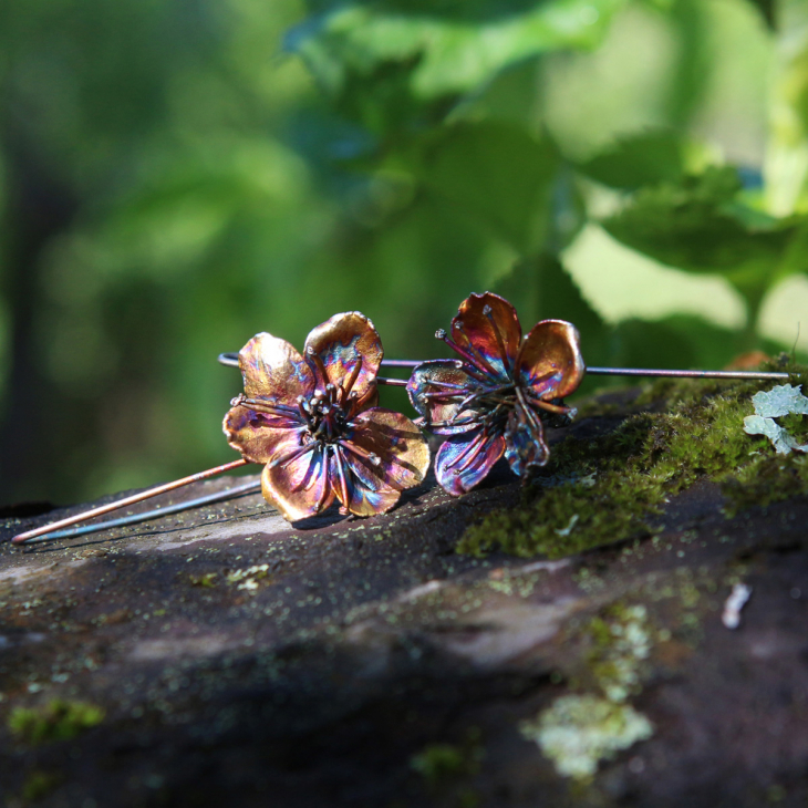 Серьги в серебре Fleur de Magique, Абрикос, фото 2