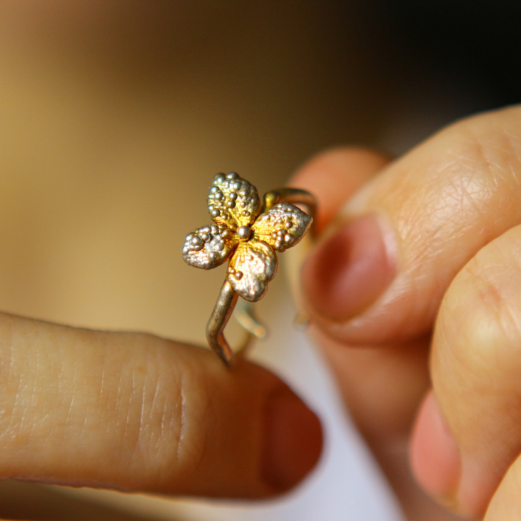 Ring in silver, Hydrangea , фото 3