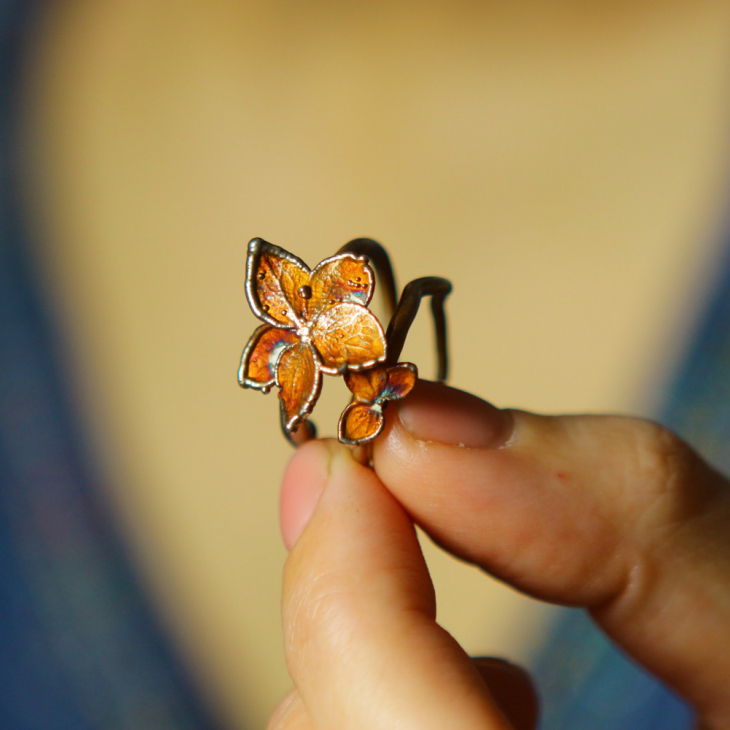 Ring in silver, Hydrangea , фото 3