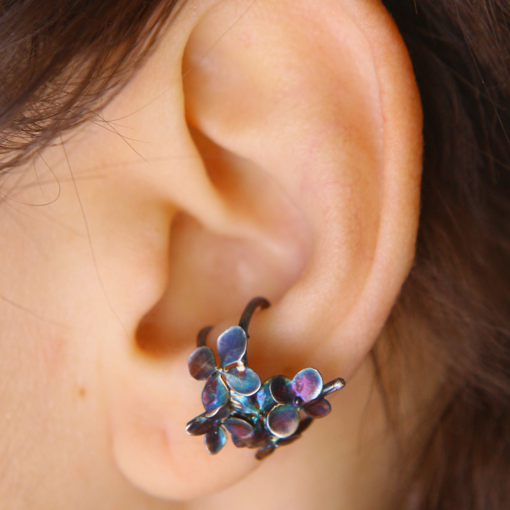 Cuff in silver, Hydrangea , фото 2