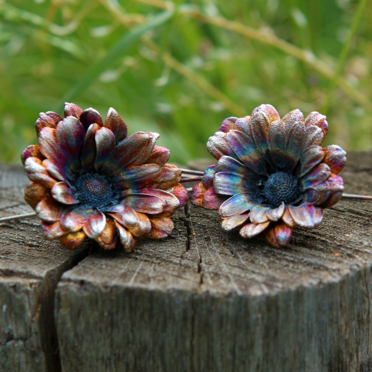 Серьги в серебре Fleur de Magique, Хризантема, фото 3