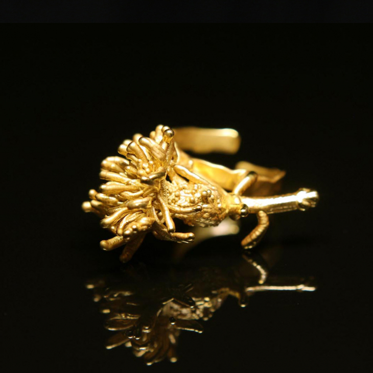 Кольцо в золоте Fleur de Magique, Василек, фото 2