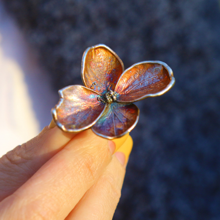 Rings in silver, Hydrangea , фото 6