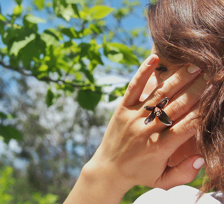 Кольцо в серебре Fleur de Magique, Апельсин, фото 4