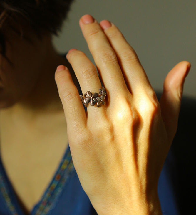 Ring in silver, Hydrangea , фото 2