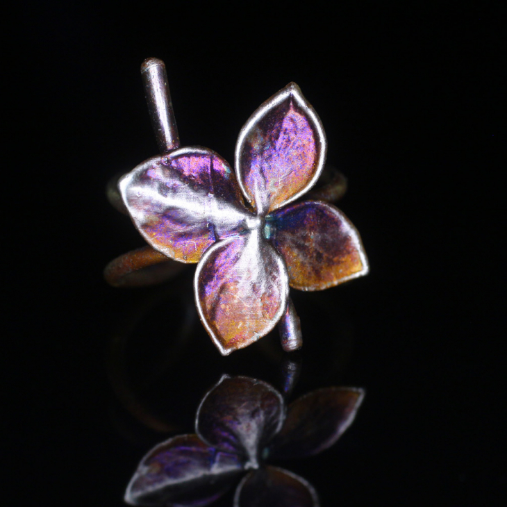 Cuff in silver, Hydrangea , фото 5