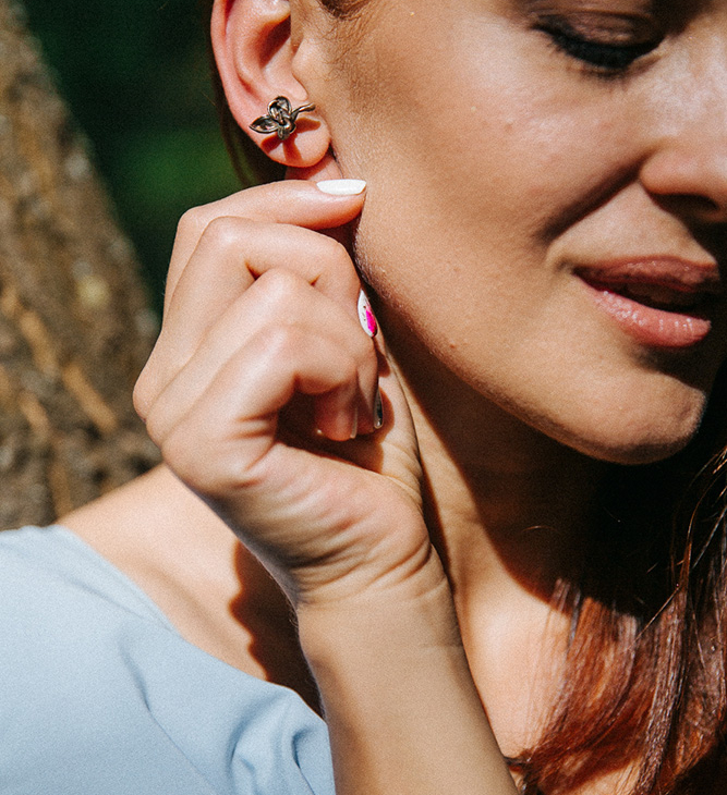 Серьги в серебре Fleur de Magique, Cирень, фото 3